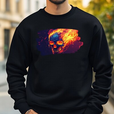 Schädel in Flammen Sweatshirt Kuschelig und Perfekt für jeden Anlass Sbis4XL