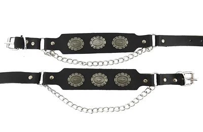 Western Stiefelband Bootstrap Leder 3 Conchos Stiefel Boots schwarz o. braun 