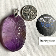 AMETRINE 36MM OVAL MOGHUL STYLE CARVED PENDANT WITH 925 STERLING SILVER BAIL