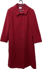 Eastex Wool Cashmere Red Long Over Coat Formal Pockets Collar Lined Size 18
