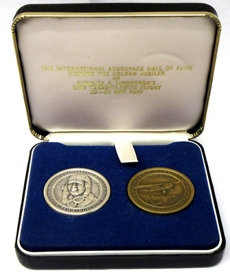 Medallic Art CHARLES LINDBERGH Aerospace Hall of Fame 2 medals