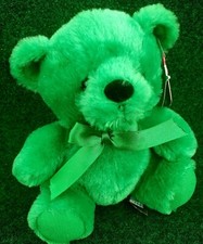 First and Main 2002 Rainbow Birthday Bear Green 7  Plush Stuffed No. 1362 w/Tags