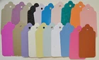 20 Large Scolloped Tags Embellishments in Pearl Card 113mm x 58mm New