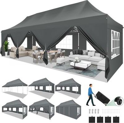 10x30 Heavy Duty Pop Up Canopy Commercial Tent Waterproof Gazebo Outdoor Party