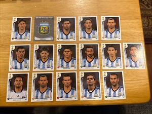 2014 Panini World Cup Argentina Team Stickers Lot Sergio Aguero Angel Di Maria