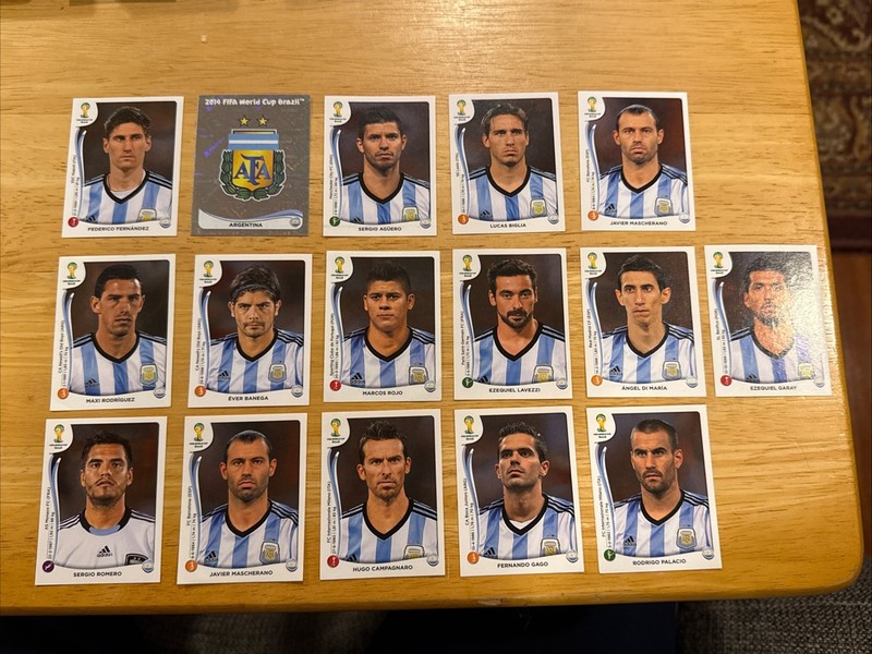 2014 Panini World Cup Argentina Team Stickers Lot Sergio Aguero Angel Di Maria
