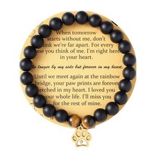 Memorial Gifts for Loss of Pet s Mom Pet Keepsake Dog Cat Paw Charm Black Stone