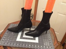 Rag Bone Leather Ankle Boot Heels black Pointed Toe Women s Size US 7 EU 37