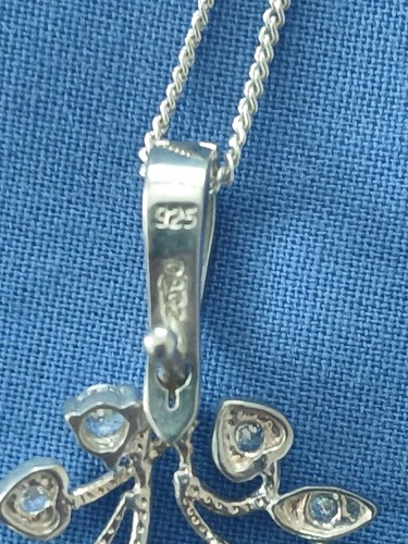 QVC DIAMONIQUE STERLING SILVER CHAIN AND LARGE PENDANT - INTERCHANGEABLE - Picture 7 of 18