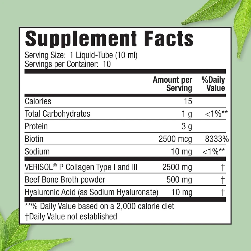 Colágeno líquido + ácido hialurónico mezclado bayas 10 tubos líquidos, paquete de 2 3,35 fl oz Foto 3 de 4