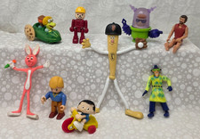 Vintage Mixed Toy Lot SF Giants Bendy Bat, Richard Scarry Pickle Car, Robots