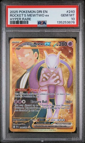 Team Rocket's Mewtwo EX 240/182 PSA 10 Pokemon Pokemon Card Game