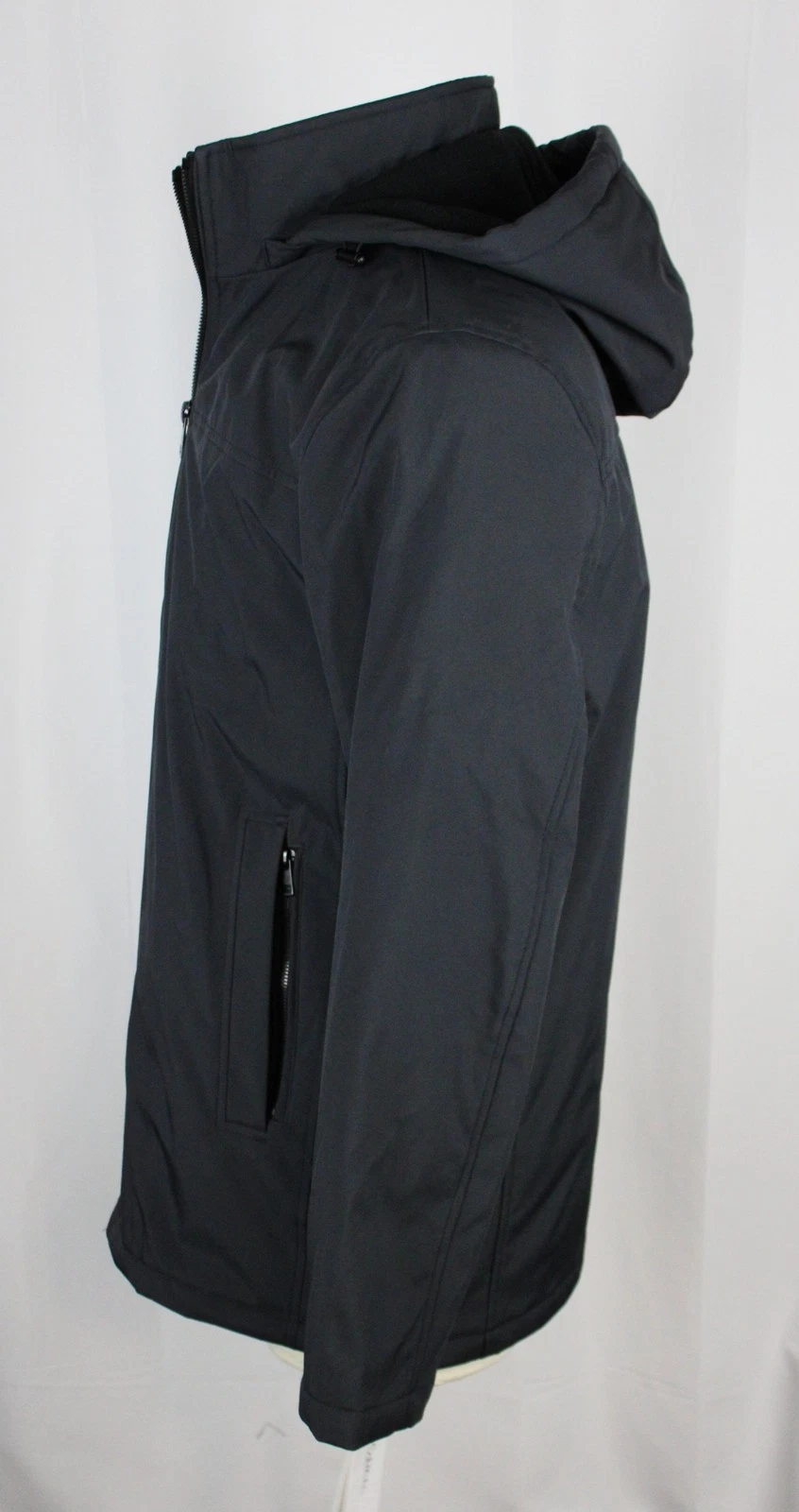 Calvin Klein Infinite Stretch Jacket Mens L Iron Grey Hooded Bib Coat CM024493 image 7