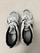 White Black Low Top Lace Up Athletic Sneakers Mesh Synthetic Men