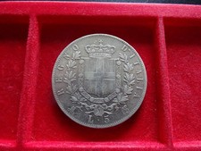 KINGDOM OF ITALY VITT.E. II 1874 LIRE 5/MILAN SILVER 0.900 BEAUTIFUL. SEE PHOTOS.