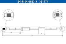 2x Bremsschlauch ATE 24.5104-0523.3/2x für MINI R56 CLUBMAN R55 R57 R58 Roadster