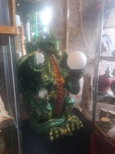 Giant Green Dragon Lamp Ornament Home Furnishing  Shop Prop 32in Near 3ft Tall