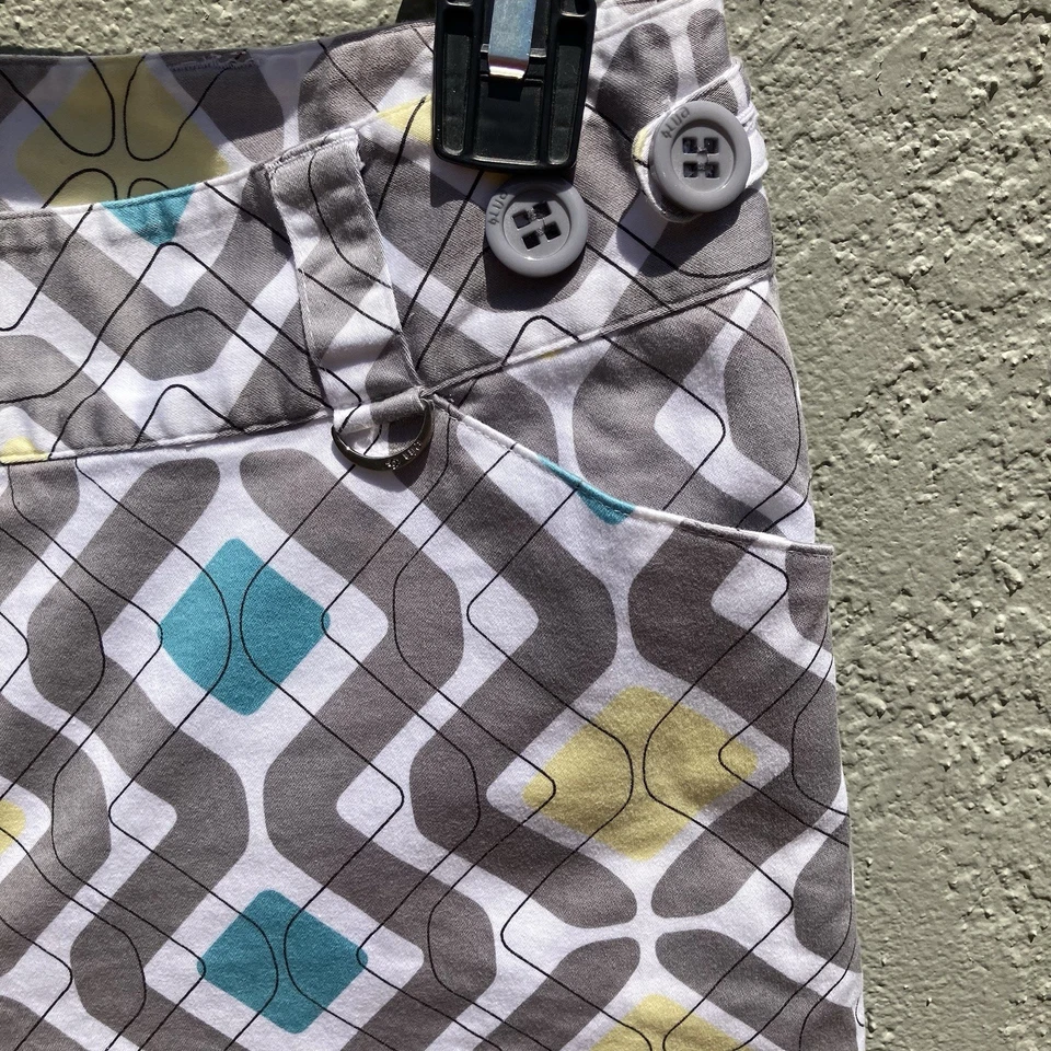 Pantalones Cortos Lija Para Mujer Talla 6 Estampado Geométrico Golf Pickelball Preppy Divertido Ropa Activa Foto 2 de 4