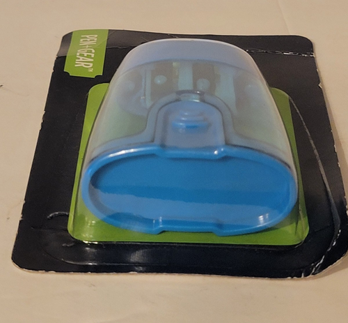 2 In 1 Pencil & Crayon Blue Sharpener Sacapuntas NEW - Picture 5 of 7
