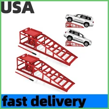 Hydraulic Car Ramps 2 Pack - 11000Lbs Capacity Low Profile Vehicle Ramps Trucks