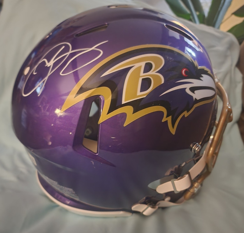 Odell Beckham Jr. Signed Baltimore Ravens Football Helmet BAS Witnessed