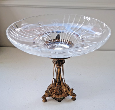 ANTIKER DEKORATIVER MITTELTISCH KOMPOTT/TAZZA