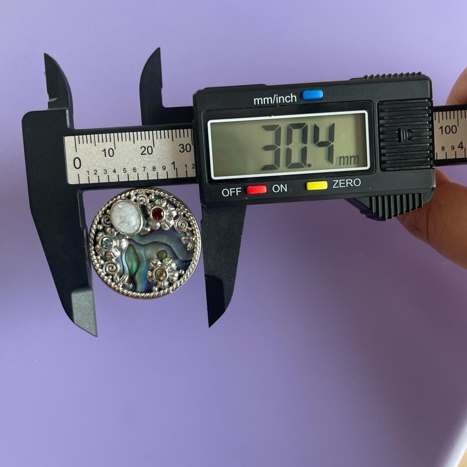 Sterling Silver Ring Abalone Shell Moonstone and … - image 8