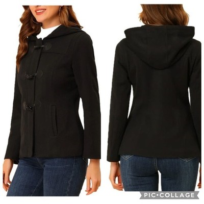 (C4) ESPRIT outerwear women's vintage wool zip-front jacket, size M Plain short