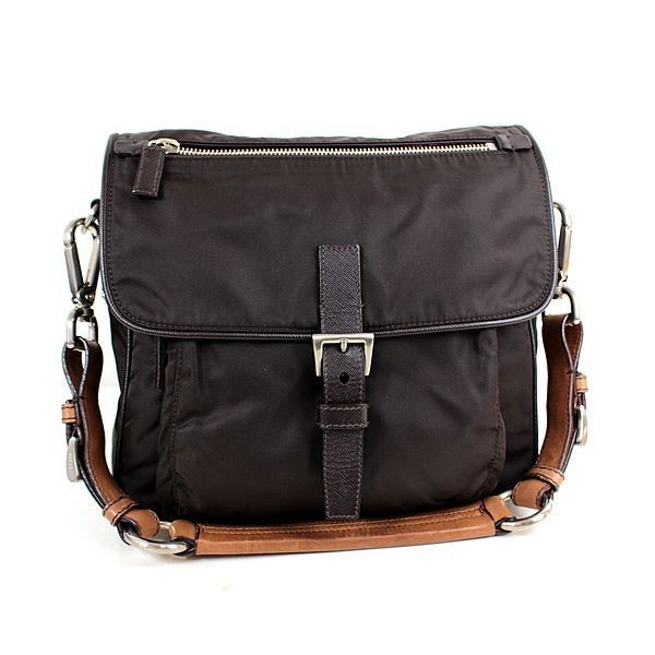 Prada Brown Nylon One Shoulder Tote Handbag