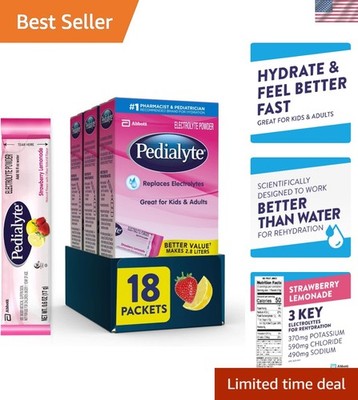 Fast Hydrating Strawberry Lemonade Electrolyte Drink - 18 Packets of Refreshment