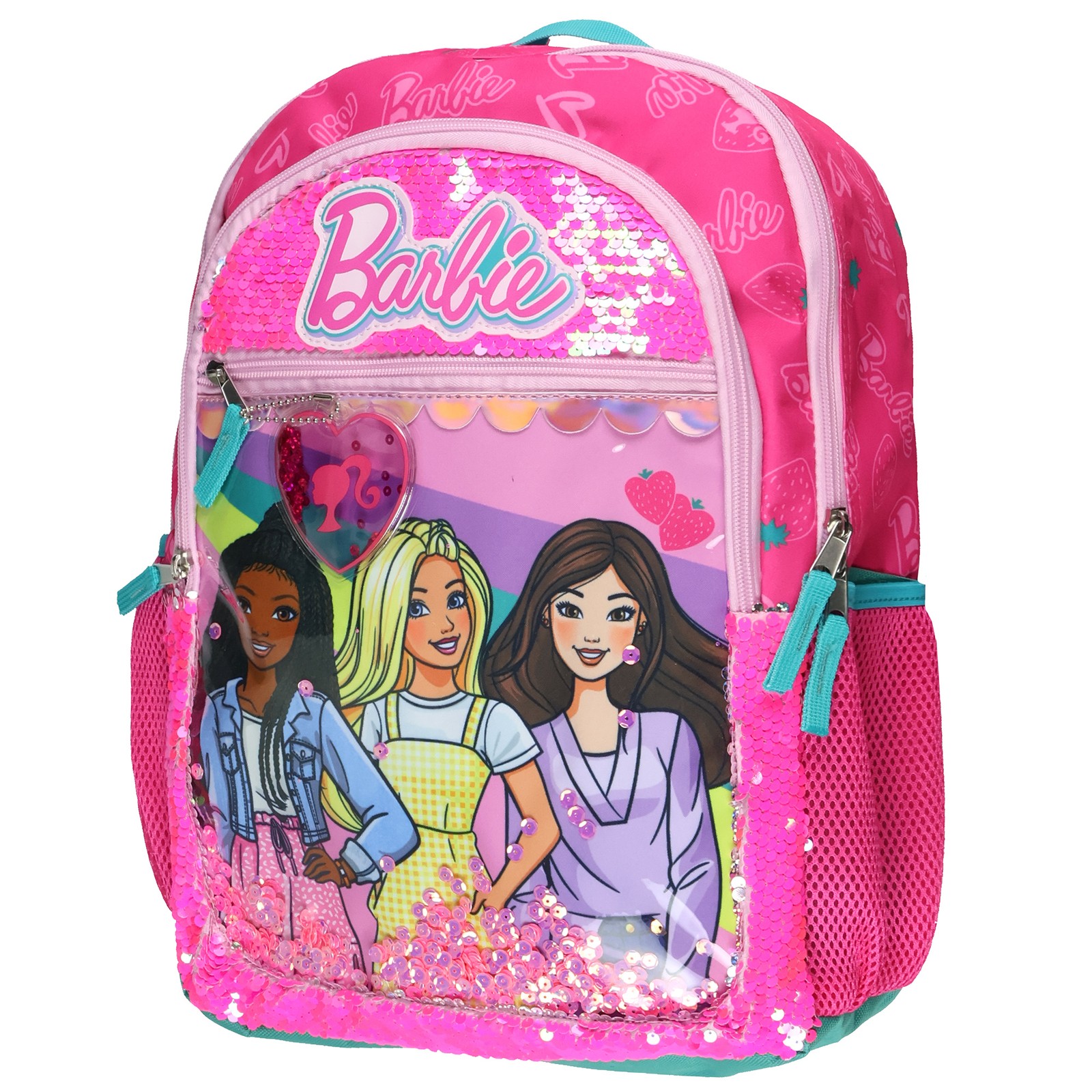 Barbie And Friends 16" Sequin With Tech Sleeve School Bookbag