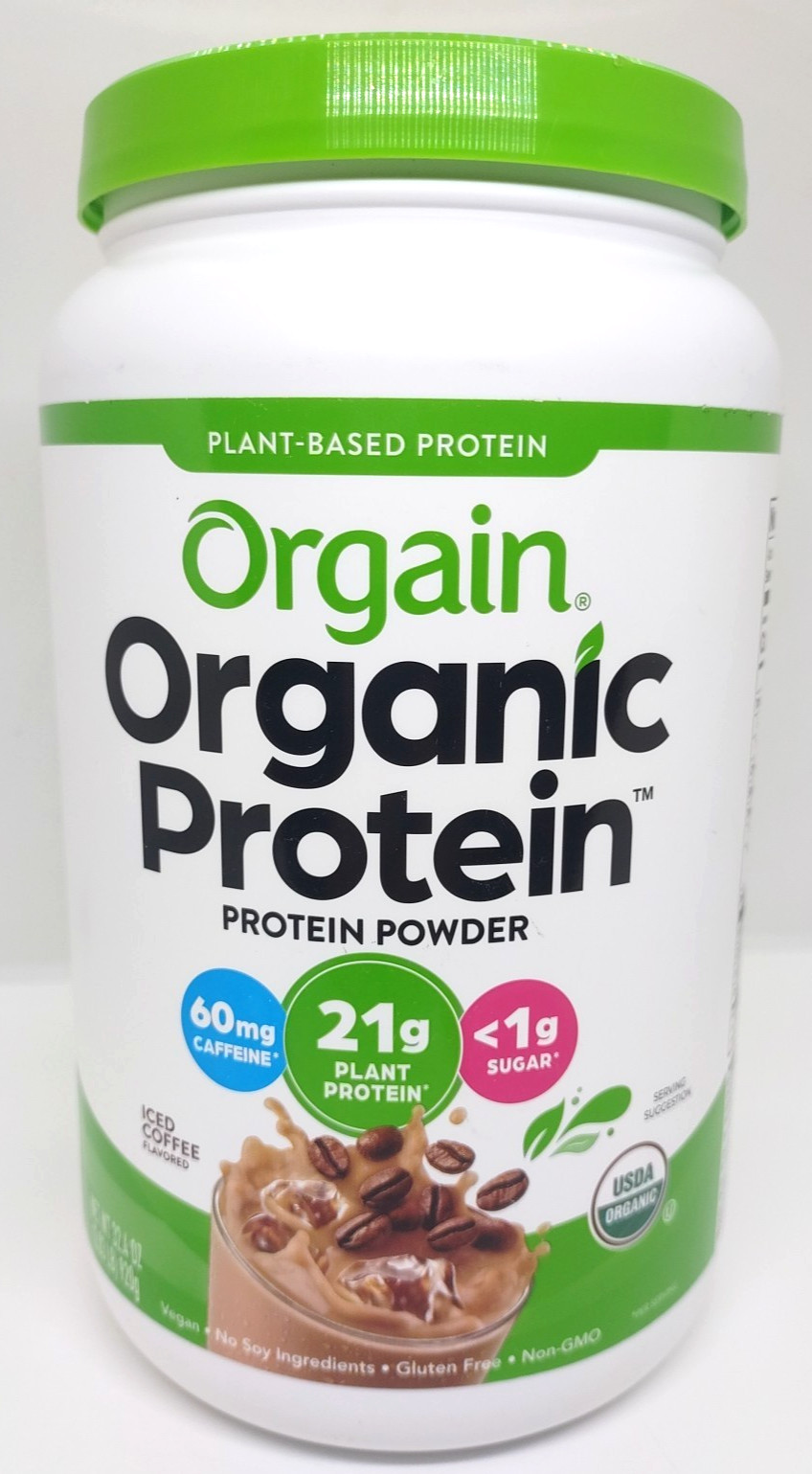 Orgain Organic Protein Powder,Ice Coffee Flavored 21g Protein- 2.03 lb