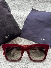 CELINE CL 41411/F/S T88 Z3 Burgundy Square Sunglasses Old Celine