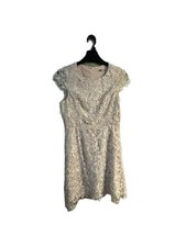Eliza J Ivory Floral Lace Cap Sleeve Sheath Dress
