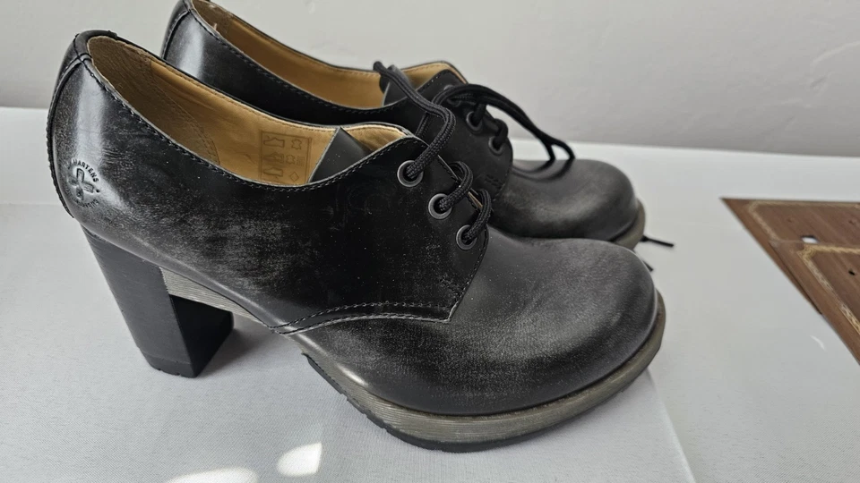 Dr. Doc Martens Danielle Heeled Booties Oxfords Women US 8 Black DIVA Collection - Image 2 of 4