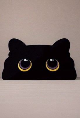 Schwarze große Katze Gaming Mauspad Schreibtisch Matte rutschfest PC Laptop Computer 