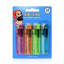 4 Electronic Lighters Refillable Gas Child Safety Adjustable Flame Lighter