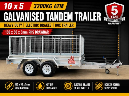 10x5 Galvanised Trailer Heavy Duty Tandem Trailer 3.2t ATM Brand New