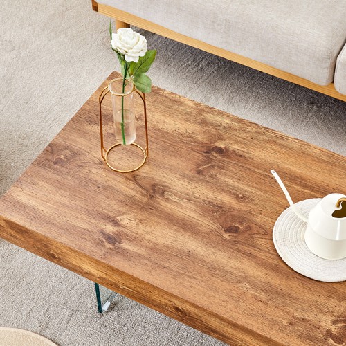 Natural Style MDF Coffee Table - 39.3"x21.6" with Tempered Glass Legs.Density - Picture 15 of 72