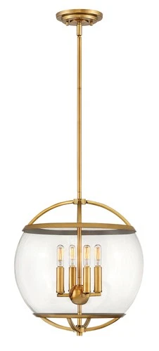 Hinkley Lighting 3934 Brass Calvin 4-Light 15"W Pendant - Picture 3 of 4