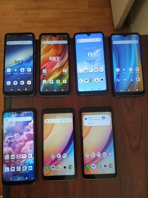Lot of 7 SKY D63 32GB/Elife A63Max /Elife C63/Stratus C7/TCL K11 32GB and other