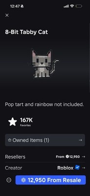 Roblox 8-Bit Tabby Cat Character Model Virtual Item, Roblox Video