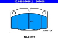 Bremsscheiben-BremsbeläGe-Kit ATE 13.0460-7048.2 FüR OE 16 05 463 - 16 05 463