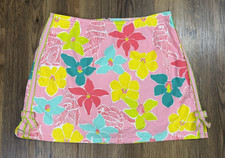 Vintage Lilly Pulitzer Girls Floral Skirt Skort Pink 16