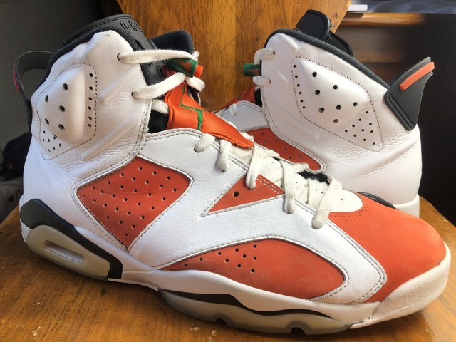 white and orange jordan 6