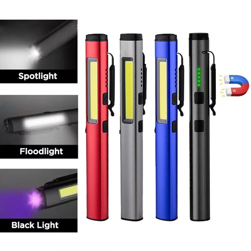 Portable Mini Pen Work Light USB Rechargeable LED Pocket Torch Flashlight - Picture 4 of 17