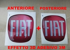 KIT ADESIVO STICKERS BADGE FIAT GRANDE PUNTO EVO COFANO ANTERIORE + POSTERIORE