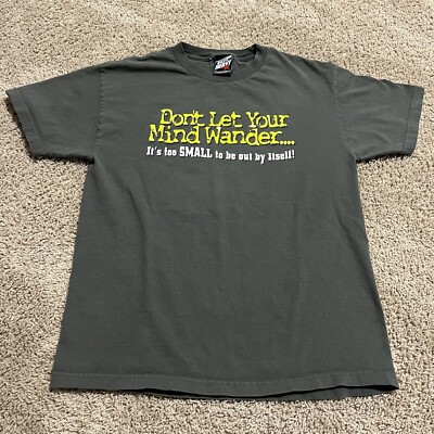 VTG Top Heavy T-Shirt Mens Large Gray Funny Y2K 90s Humor Roast