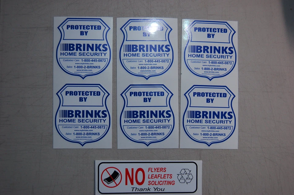 6 Brinks Home Alarm SECURITY SURVEILLANCE DECAL WINDOW DOOR STICKER + BONUS - Image 4 of 4