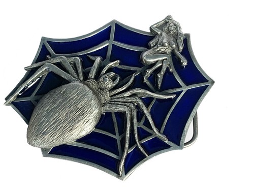 Belt Buckle SPIDER WEB Gothic Arachnid 